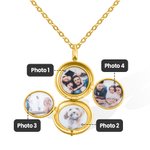 Personalized Photo Locket Necklace with Birth Month Flower Gifts for Her