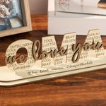 Personalized Wooden I Love You Sign Room Decor Mother's Day Father's Day Birthday Gift for Papa Mama Grandma