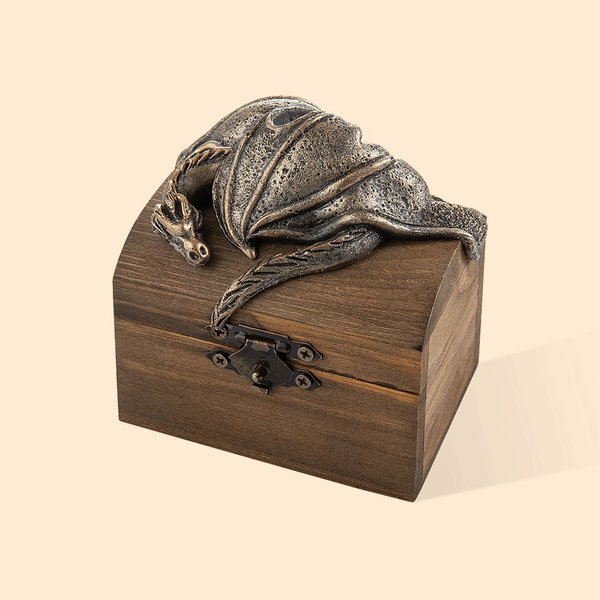 Dragon Wooden Ring Box with Name for Wedding