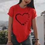 T-shirt personnalisé en forme de coeur avec nom pour femme Cadeau pour les amoureux du camping