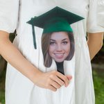 Eventail personnalisé pour photo de face avec bonnet de célibataire Lot de 2 accessoires de photographie pour la promotion 2025 Cadeau de fin d'études