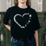 T-shirt personnalisé en forme de coeur avec nom pour femme Cadeau pour les amoureux du camping