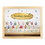 Arte personalizado de madera del jardín de la abuela con marco de fotos