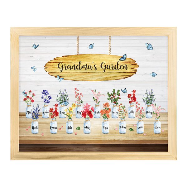 Personalisierte Holz Omas Garten Kunst mit Fotorahmen