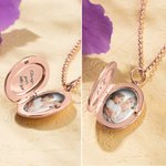 Personalized Birth Flowers Locket Necklace with Photo Gifts for Her