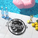 Personalisierte Edelstahl Name und Ort Metall Wandkunst Dekor