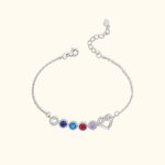 Gepersonaliseerde Geboortesteen Armband met Oneindig Hart