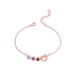 Gepersonaliseerde Geboortesteen Armband met Oneindig Hart