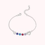 Personalized Birthstone Bracelet with Infinity Heart