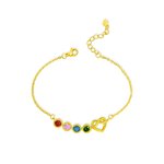 Gepersonaliseerde Geboortesteen Armband met Oneindig Hart