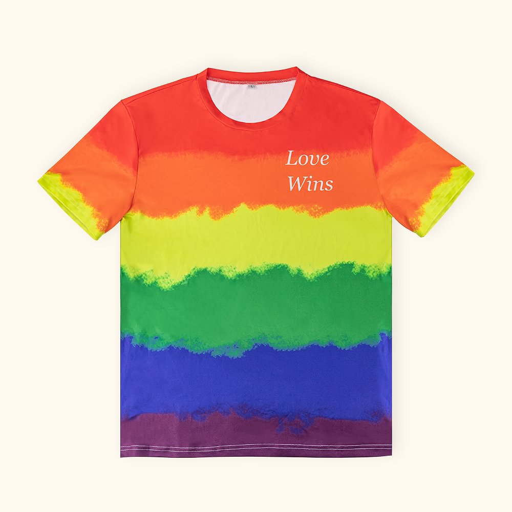 T-shirt arc-en-ciel personnalisé Love Wins Cadeau pour elle ou lui