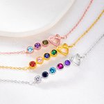 Gepersonaliseerde Geboortesteen Armband met Oneindig Hart