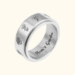Personalized Birth Flowers Ring with Engraving Gifts for Her