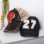 Personalisierte Monogramm Distressed Brief Patch Hut