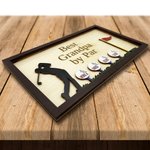Personalised Best Grandpa by Par Wooden Golf Sign with Name Wall Decor Father's Day Birthday Gift for Men