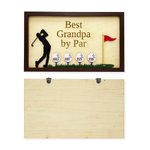 Personalised Best Grandpa by Par Wooden Golf Sign with Name Wall Decor Father's Day Birthday Gift for Men