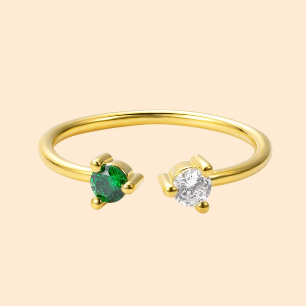 Stapelring kindergeboortesteen voor moeder