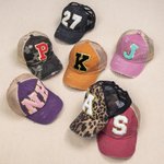 Personalisierte Monogramm Distressed Brief Patch Hut