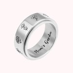 Bague Personnalisée avec 1-3 Fleurs de Naissance et Texte Cadeau Anniversaire Souvenir pour Femme