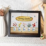 Arte personalizado de madera del jardín de la abuela con marco de fotos