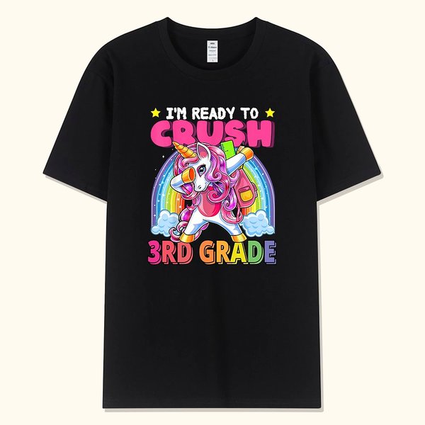 Personalisiertes I'm Ready to Crush Back to School Fantasy Einhorn T-Shirt