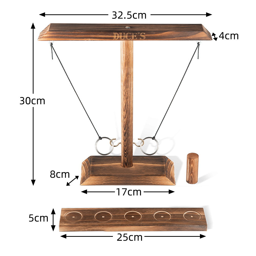 Ringwurfspiel Aus Holz – 8-teiliges Set Für Groß & Klein, Perfekt Für Koordination & Familien-Spaß