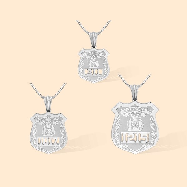 Police Badge Stainless Steel Necklace