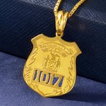 Collana personalizzata con ciondolo a forma del distintivo della polizia in acciaio inossidabile regalo per poliziotti