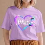 Personalised Gradient Butterfly Heart Design T-shirt with 1-10 Family Names Mother's Day Birthday Gift for Mom Grandma