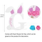 Personalized Easter Glitter Bunny Rose Alphabet Decoration with Name Easter Gift for Kids