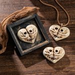 Personalizado Together Forever Heart Skulls Collar Fridge Magnet Box Frame with Initial Gothic Style Halloween Valentine's Day Gift for Couple