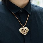 Personalizado Together Forever Heart Skulls Collar Fridge Magnet Box Frame with Initial Gothic Style Halloween Valentine's Day Gift for Couple