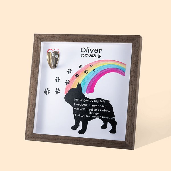 Personalized Dog Memorial Collar Sign with Hook for Pet Loss Keepsake