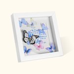 Personalisierte Seide Foto Schmetterling Hochzeit Bouquet mit Shadowbox Memorial Hochzeit Keepsake Geschenk