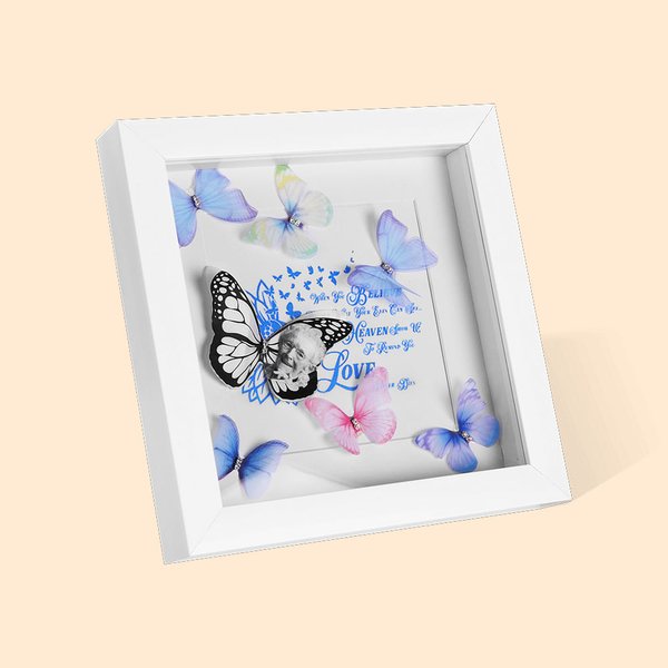 Silk Butterfly Wedding Bouquet with Shadowbox