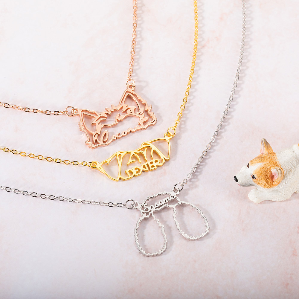 Collier Et Boucles D'oreilles Chien Câlin - Bijoux Amitié En Acier Inoxydable Pour Amoureux Des Animaux - Pendentif Cadeau Symbolique - 3