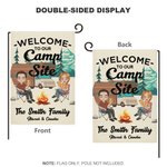 Personalisierte Willkommen auf unserem Campingplatz Camping Paar Gartenfahne im Freien Yard Decor Geschenk für Camping-Liebhaber