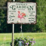 Personalized Retro Floral and Insect and Animal Iron Garden Sign