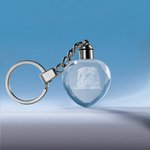 Portachiavi personalizzato in cristallo a forma di cuore 3D con foto