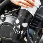 Personalized PU Leather Skull Drink Holder Gift for Motorcycle and Bicycle Lover