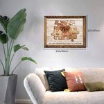 Personalised Rustic Puzzle Piece Sign Canvas Prints Frame with Names Gift For Dad Mom