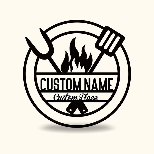 Personalisierte Edelstahl Name und Ort Metall Wanddekoration