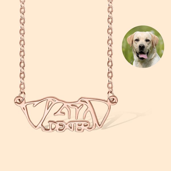 Personalized Cute Dog Cat Breed Ears Necklace with Name Birthday Anniversary Gift for Dog Cat Pet Lovers