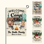 Personalisierte Willkommen auf unserem Campingplatz Camping Paar Gartenfahne im Freien Yard Decor Geschenk für Camping-Liebhaber