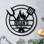 Personalisierte Edelstahl Name und Ort Metall Wanddekoration