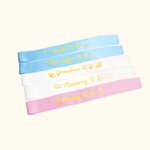 Personalized Set of 5 Pcs Gender Reveal Ribbon Sashes for Baby Shower Favors