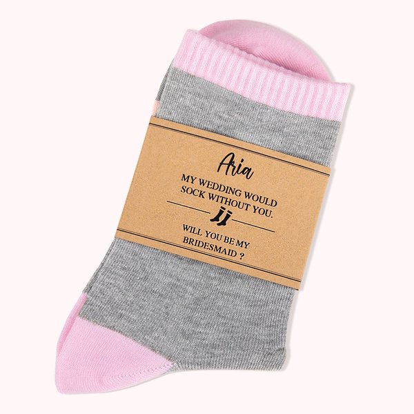 Chaussettes de demoiselle d'honneur en coton personnalisées avec étiquettes Cadeaux de mariage