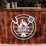 Personalisierte Edelstahl Name und Ort Metall Wanddekoration