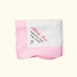 Gepersonaliseerde Baby Lichtgewicht Geborduurde Katoenen Doop Deken