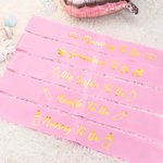 Personalized Set of 5 Pcs Gender Reveal Ribbon Sashes for Baby Shower Favors